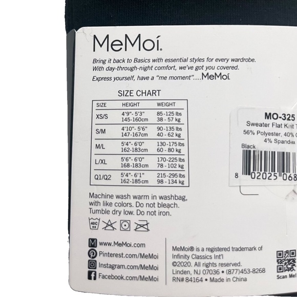 MeMoi Women's Cozy Brooklyn Flat Knit Sweater Tights, Black Size S/M - Picture 6 of 7